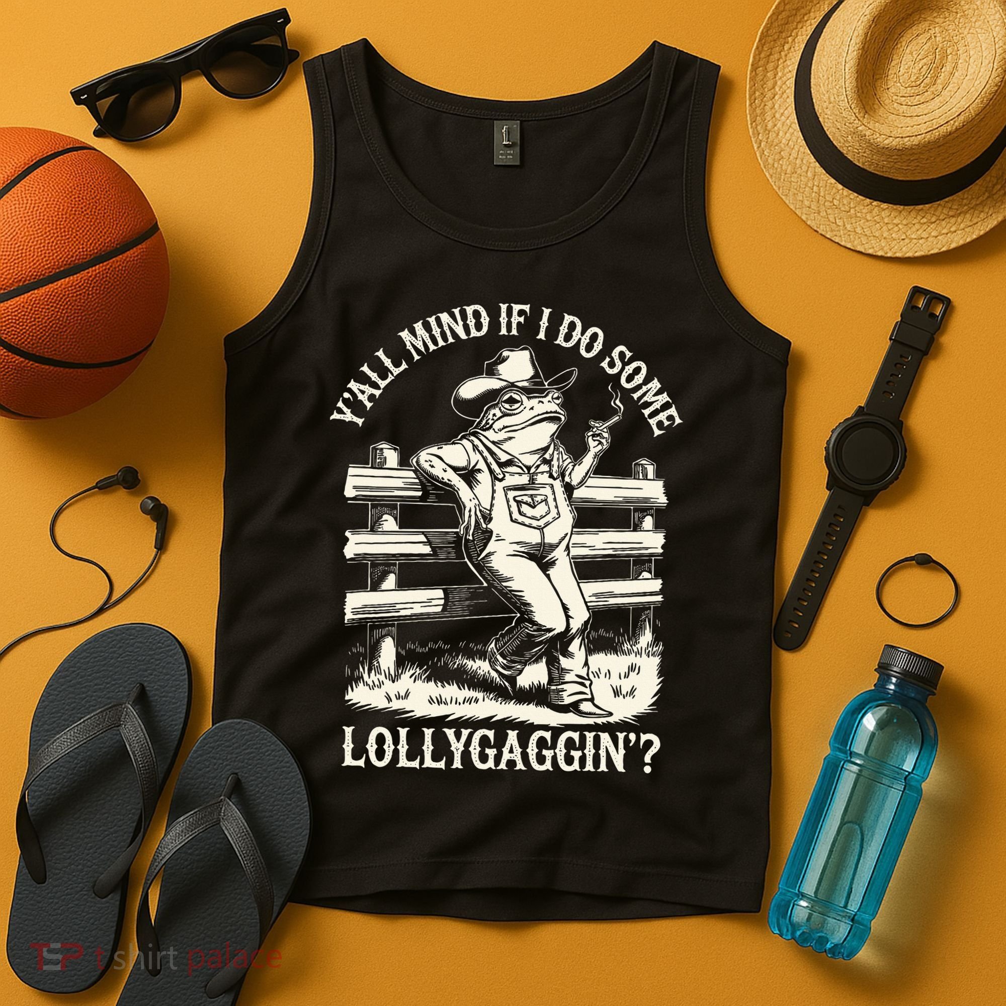 Yall Mind If I Do Some Lollygagging Cowboy Western Frog Tank Top