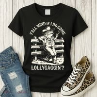 Yall Mind If I Do Some Lollygagging Cowboy Western Frog Women's T-Shirt thumb 3