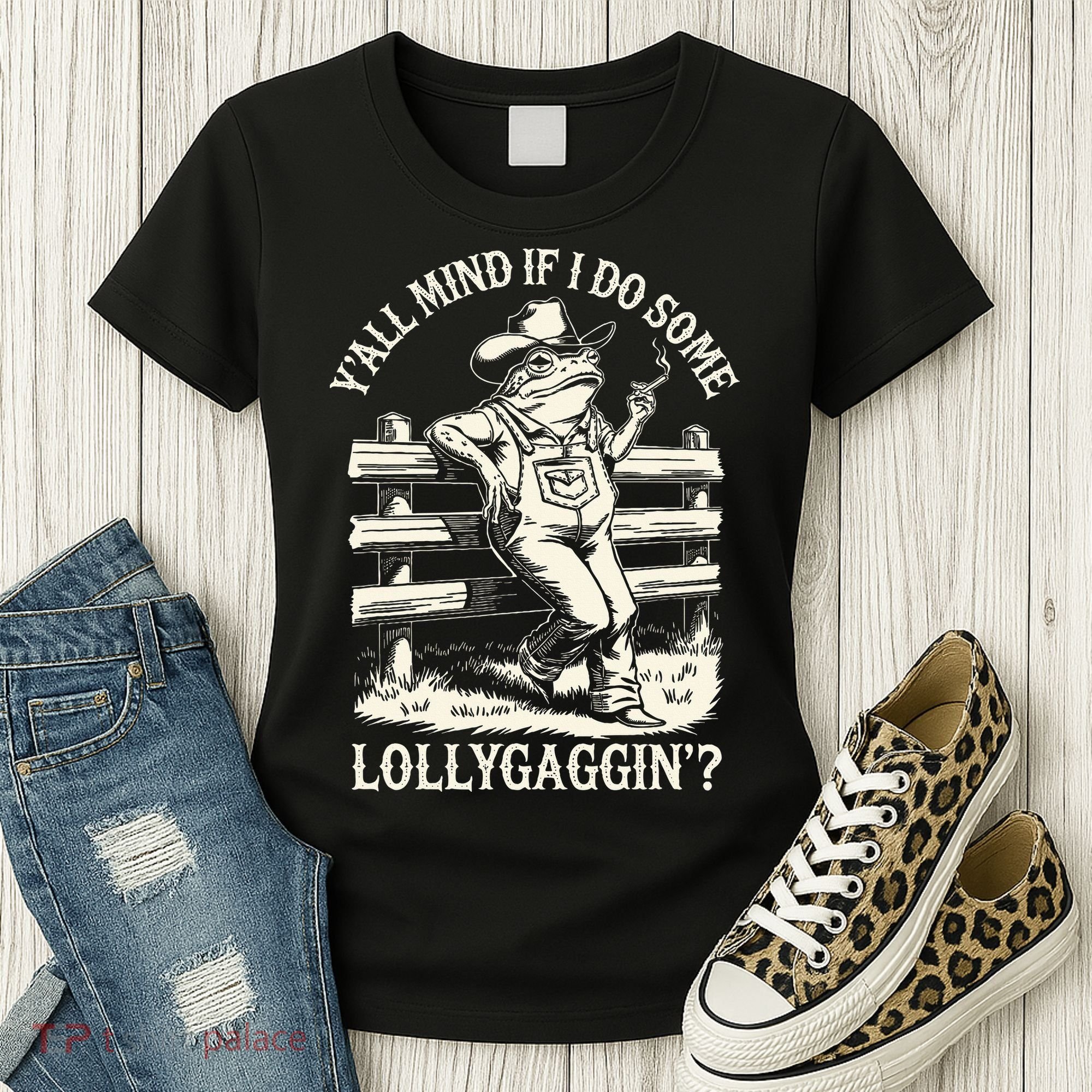 Yall Mind If I Do Some Lollygagging Cowboy Western Frog Women's T-Shirt