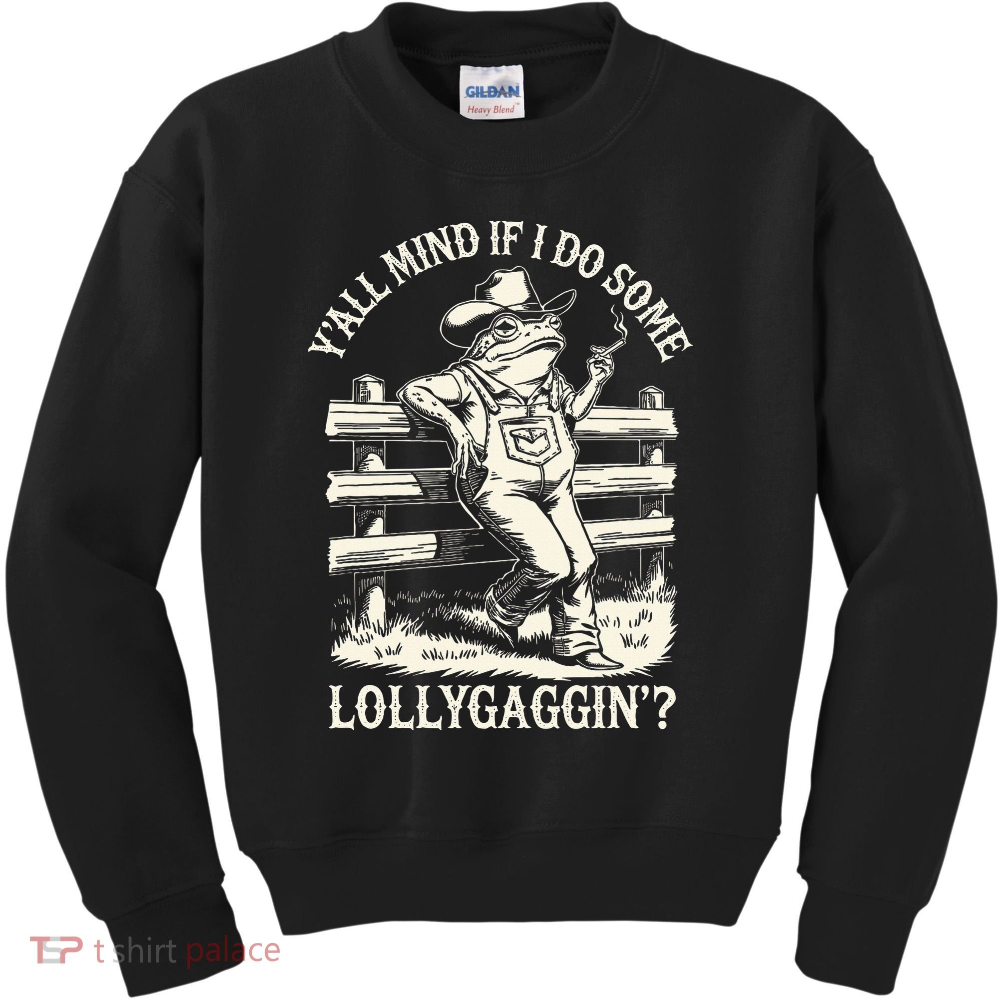 Yall Mind If I Do Some Lollygagging Cowboy Western Frog Kids Sweatshirt