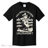 Yall Mind If I Do Some Lollygagging Cowboy Western Frog Kids T-Shirt thumb 0