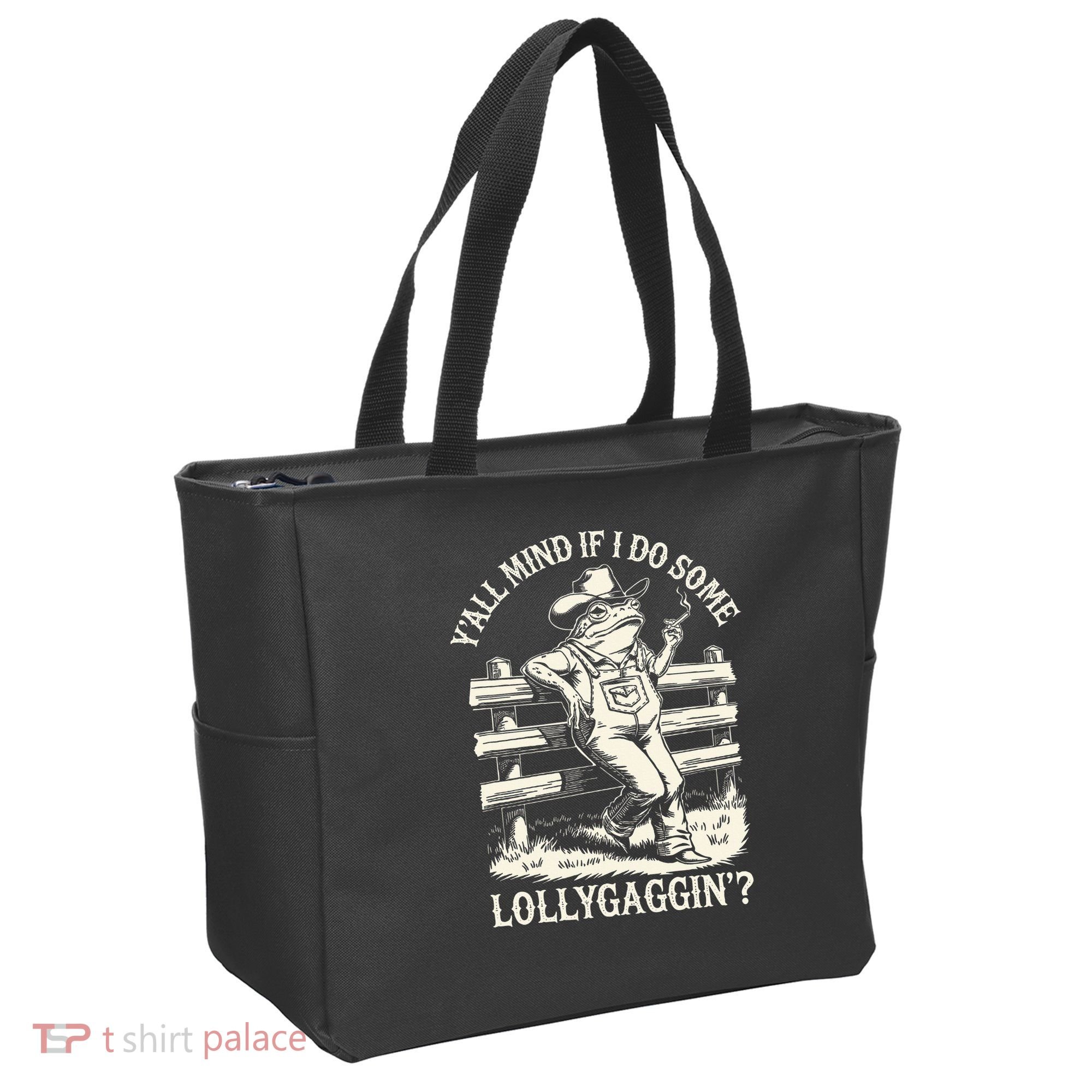 Yall Mind If I Do Some Lollygagging Cowboy Western Frog Tote Bag