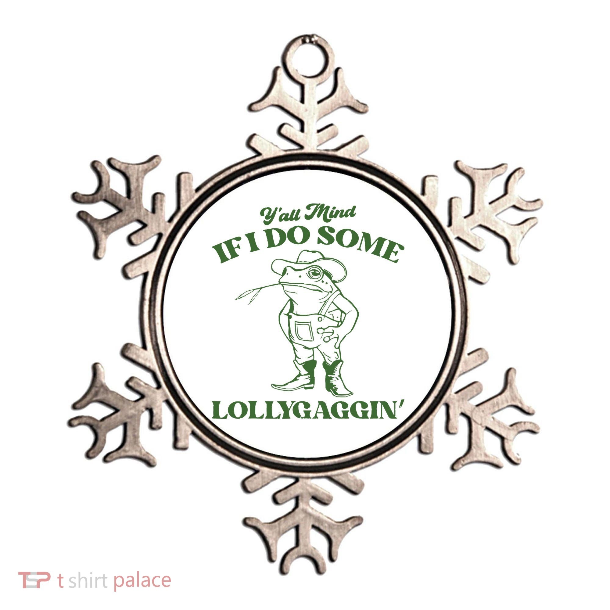 Yall Mind If I Do Some Lollygagging Cowboy Frog Ornament