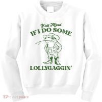 Yall Mind If I Do Some Lollygagging Cowboy Frog Kids Sweatshirt thumb 0