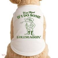 YAll Mind If I Do Some Lollygagging Cowboy Frog Doggie Tank thumb 0