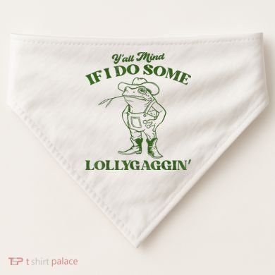 YAll Mind If I Do Some Lollygagging Cowboy Frog USA-Made Doggie Bandana