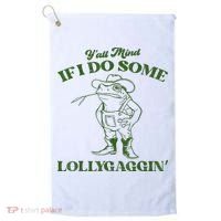 YAll Mind If I Do Some Lollygagging Cowboy Frog Golf Towel thumb 0