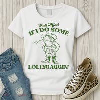 YAll Mind If I Do Some Lollygagging Cowboy Frog Women's T-Shirt thumb 3