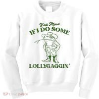 YAll Mind If I Do Some Lollygagging Cowboy Frog Kids Sweatshirt thumb 0