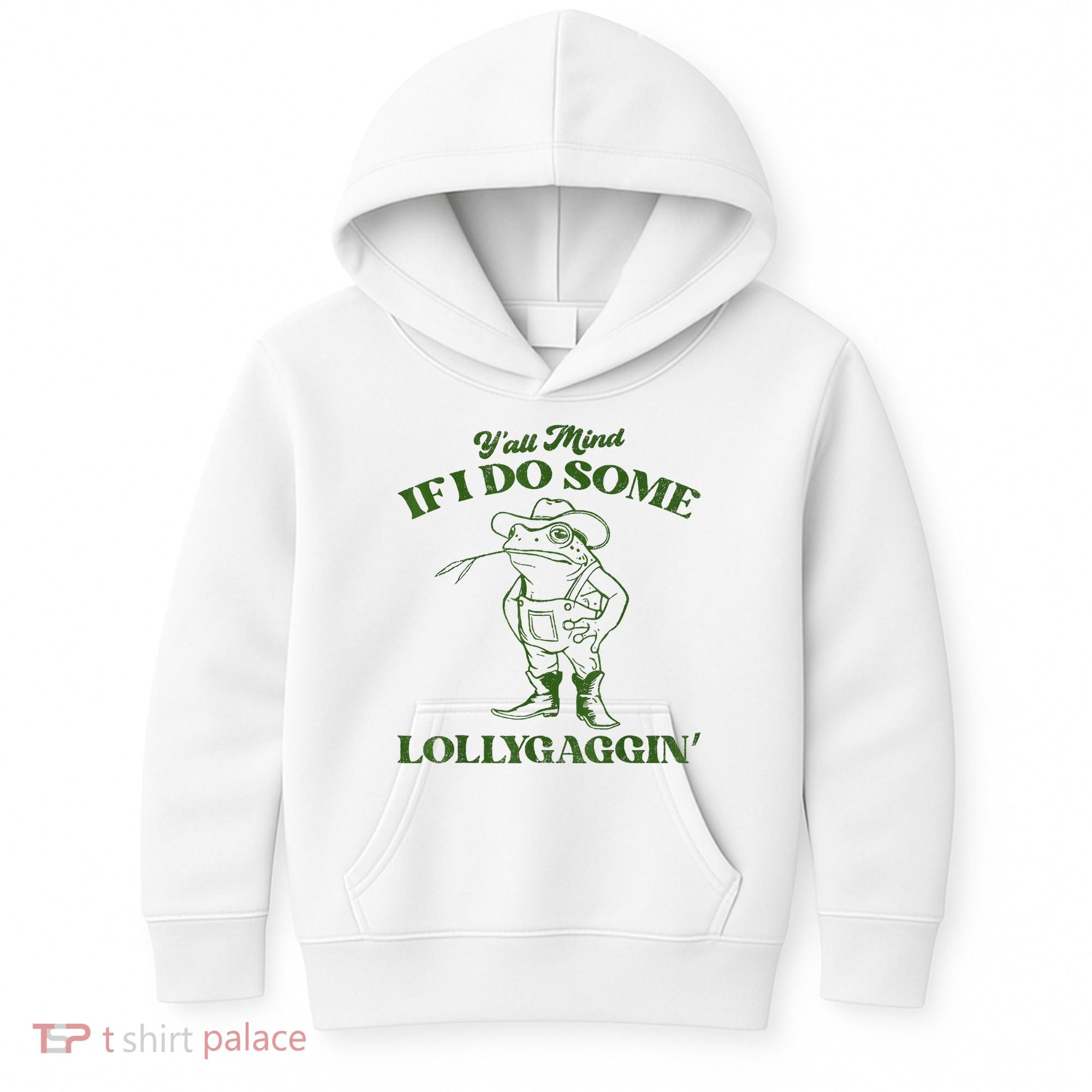 YAll Mind If I Do Some Lollygagging Cowboy Frog Kids Hoodie