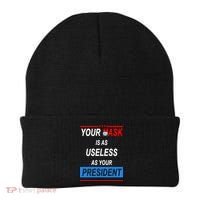 Your Mask Is As Useless As Your President Beanie thumb 0