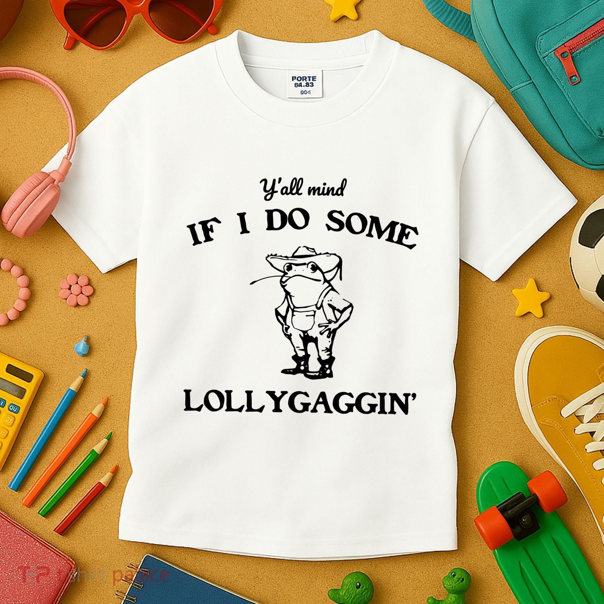 YAll Mind If I Do Some Lollygaggin Cute Frog Kids T-Shirt