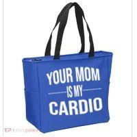 Your Mom Is My Cardio Funny Gym Saying Meaningful Gift Tote Bag thumb 2