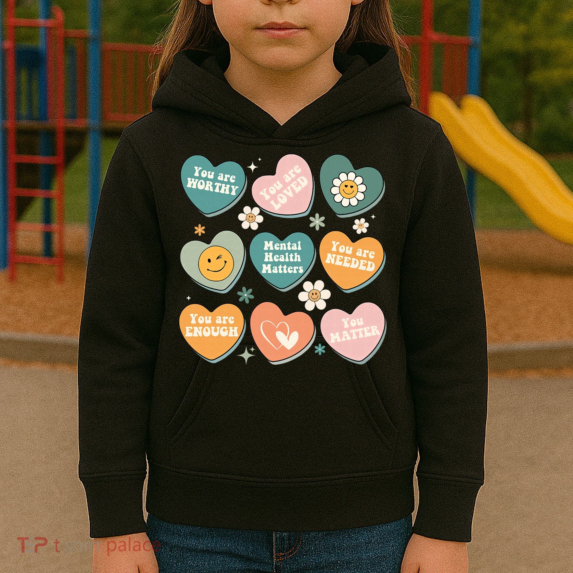You Matter Kindness Be Kind Groovy Mental Health Matters Kids Hoodie