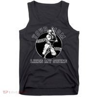 Your Mom Likes My Swing Funny Baseball Tank Top thumb 0