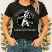 Your Mom Likes My Swing Funny Baseball Women's T-Shirt thumb 2