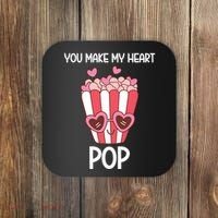 You Make My Heart Pop Funny Popcorn Coaster thumb 0