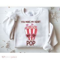 You Make My Heart Pop Funny Popcorn Sweatshirt thumb 2