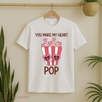 You Make My Heart Pop Funny Popcorn T-Shirt thumb 2