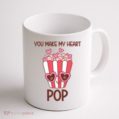 You Make My Heart Pop Funny Popcorn Coffee Mug back