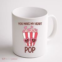 You Make My Heart Pop Funny Popcorn Coffee Mug thumb 1
