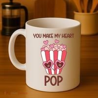 You Make My Heart Pop Funny Popcorn Coffee Mug thumb 4