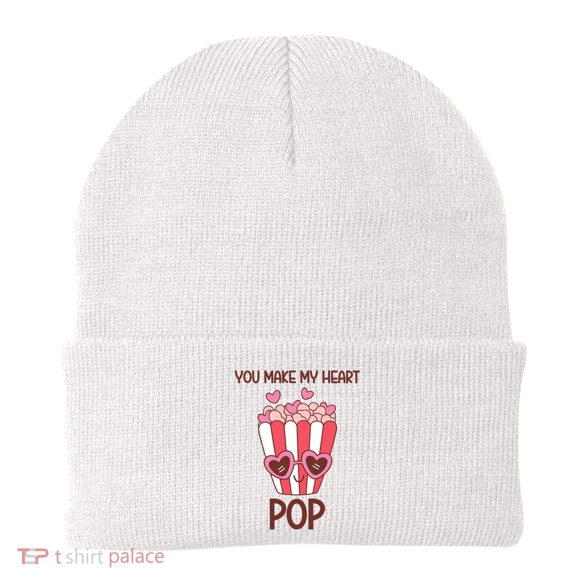 You Make My Heart Pop Funny Popcorn Beanie