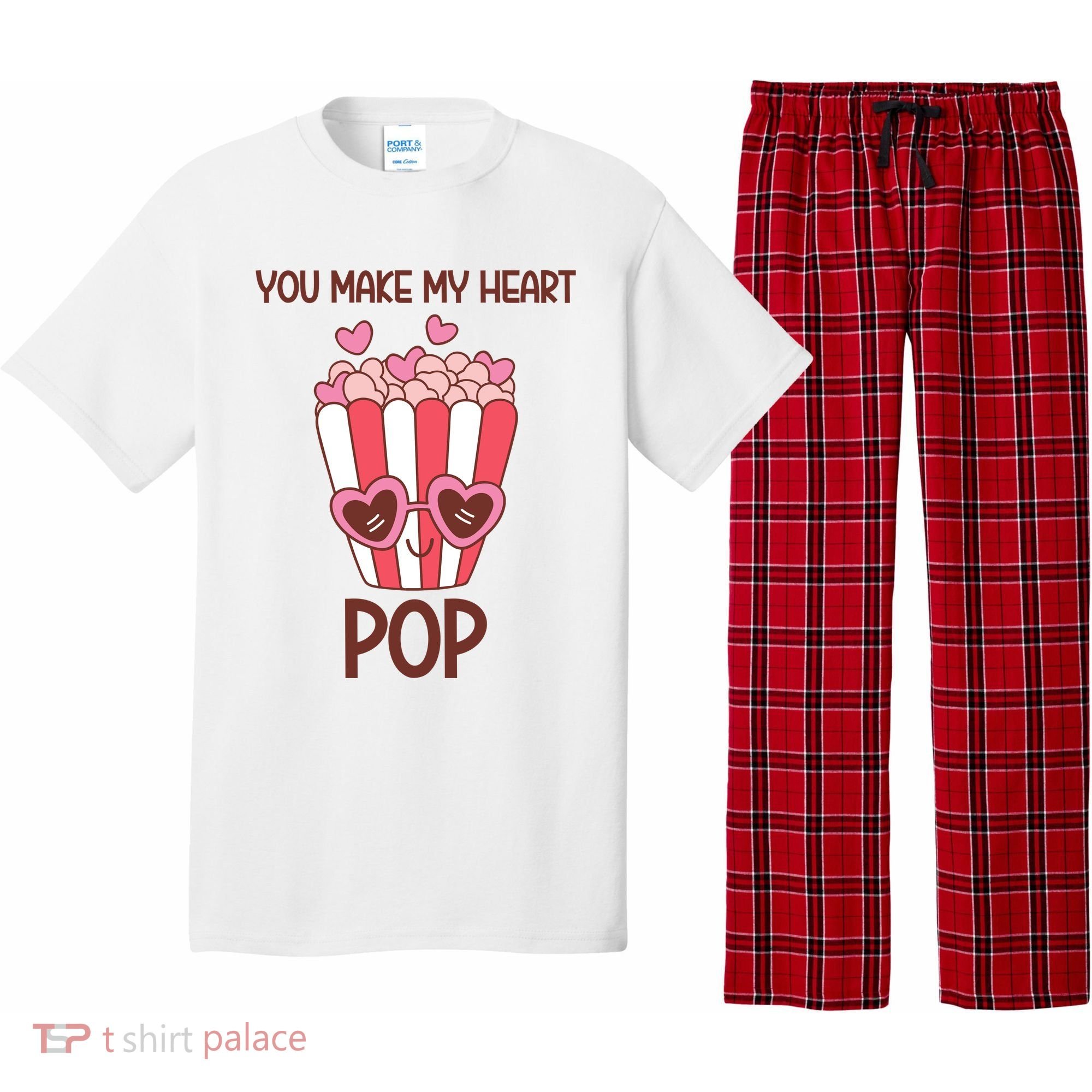 You Make My Heart Pop Funny Popcorn Pajama Set