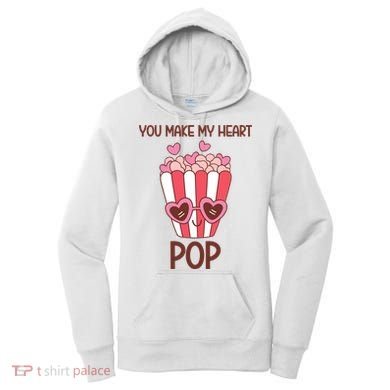 You Make My Heart Pop Funny Popcorn Women's Hoodie