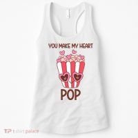 You Make My Heart Pop Funny Popcorn Women's Tank Top thumb 0