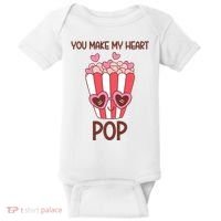 You Make My Heart Pop Funny Popcorn Baby Bodysuit thumb 0