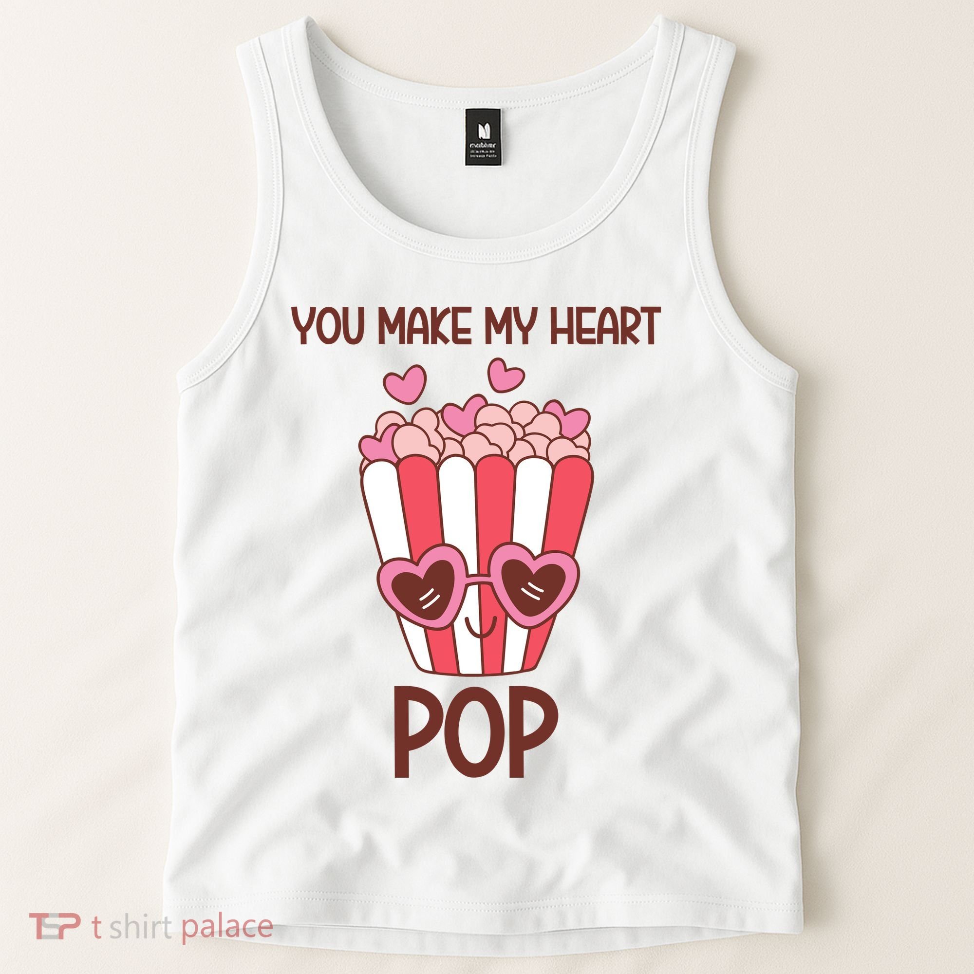 You Make My Heart Pop Funny Popcorn Tank Top