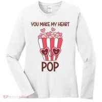 You Make My Heart Pop Funny Popcorn Women's Long Sleeve Shirt thumb 0
