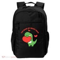 You Make My Heart Roar Valentines Day Cute Dinosaur Backpack thumb 0