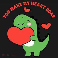 You Make My Heart Roar Valentines Day Cute Dinosaur Toddler Hoodie thumb 2