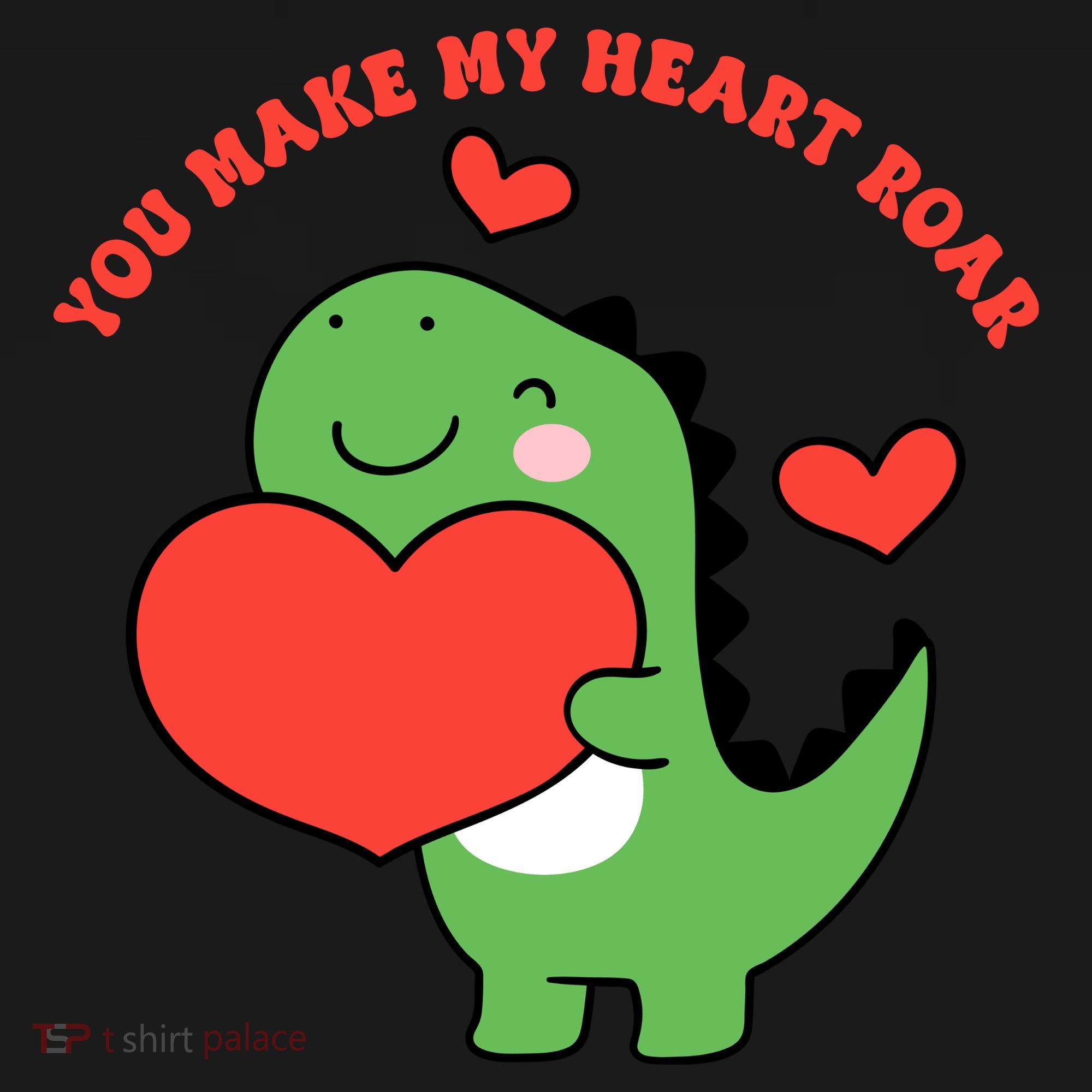 You Make My Heart Roar Valentines Day Cute Dinosaur Toddler Hoodie