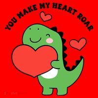 You Make My Heart Roar Valentines Day Cute Dinosaur Santa Hat thumb 1