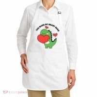 You Make My Heart Roar Valentines Day Cute Dinosaur Apron thumb 2