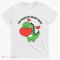 You Make My Heart Roar Valentines Day Cute Dinosaur T-Shirt thumb 0