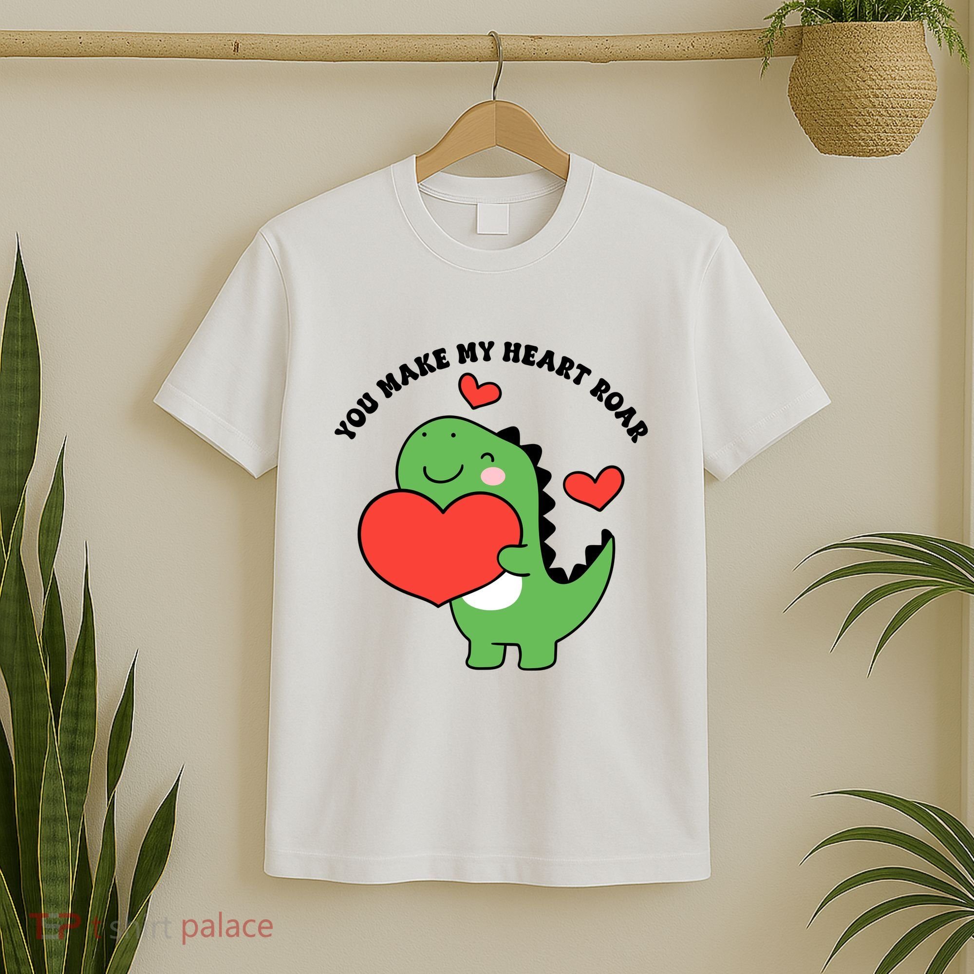 You Make My Heart Roar Valentines Day Cute Dinosaur T-Shirt