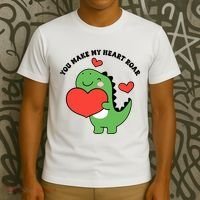 You Make My Heart Roar Valentines Day Cute Dinosaur T-Shirt thumb 3