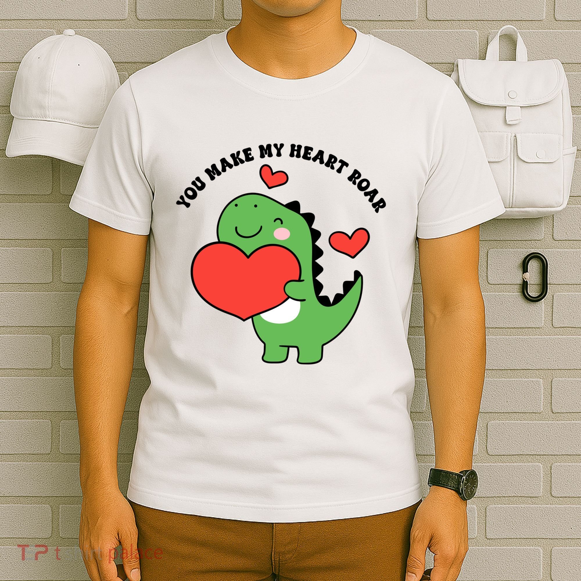 You Make My Heart Roar Valentines Day Cute Dinosaur T-Shirt