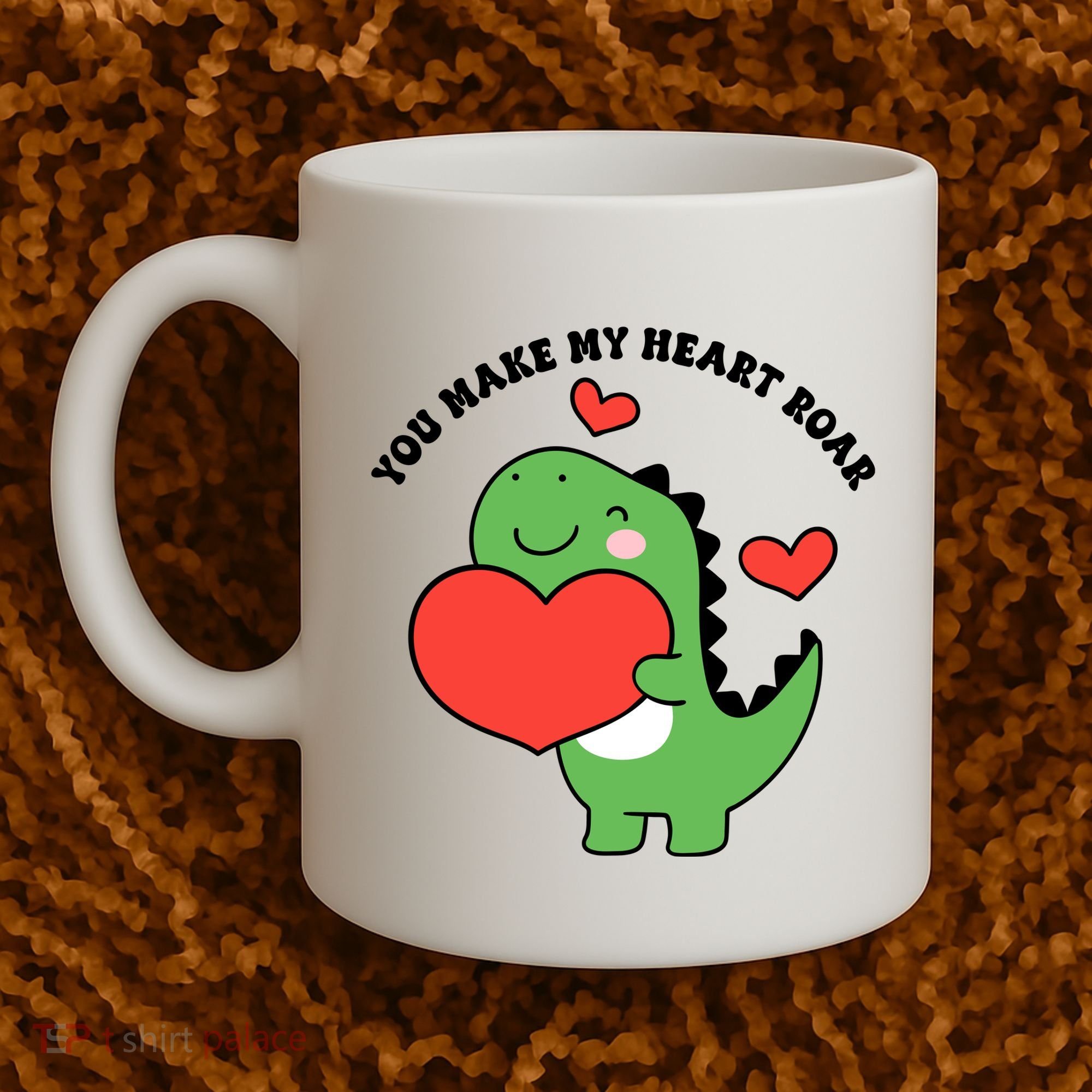 You Make My Heart Roar Valentines Day Cute Dinosaur Coffee Mug