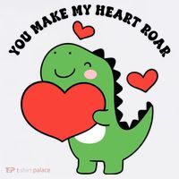 You Make My Heart Roar Valentines Day Cute Dinosaur Women's Hoodie thumb 2