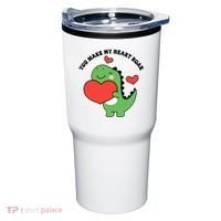 You Make My Heart Roar Valentines Day Cute Dinosaur Tumbler thumb 0