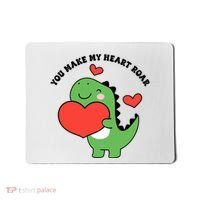You Make My Heart Roar Valentines Day Cute Dinosaur Mousepad thumb 0