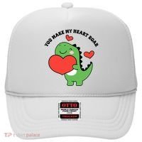 You Make My Heart Roar Valentines Day Cute Dinosaur Hat thumb 0