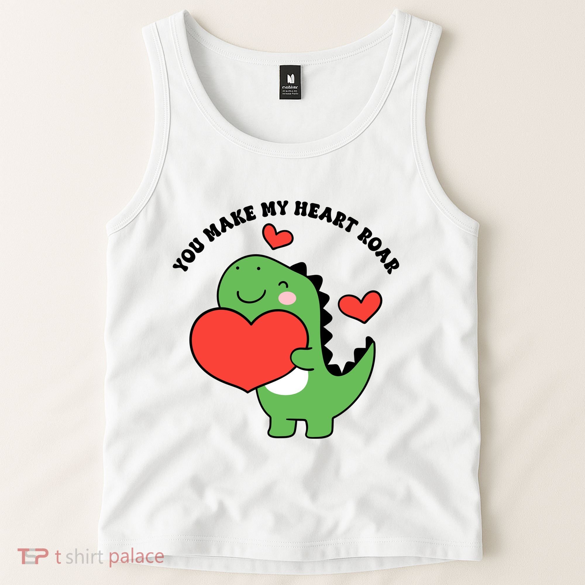 You Make My Heart Roar Valentines Day Cute Dinosaur Tank Top