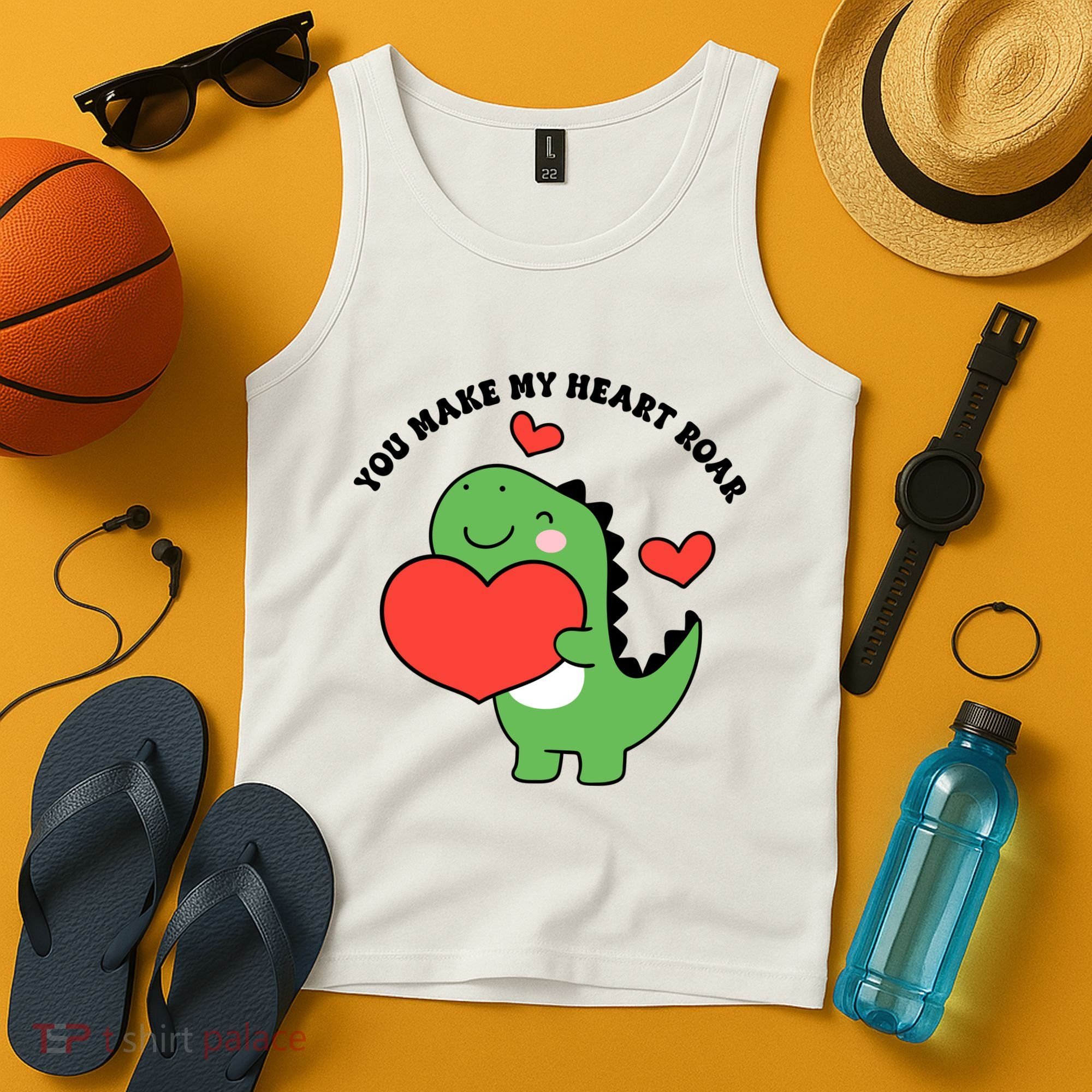 You Make My Heart Roar Valentines Day Cute Dinosaur Tank Top