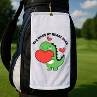 You Make My Heart Roar Valentines Day Cute Dinosaur Golf Towel thumb 2